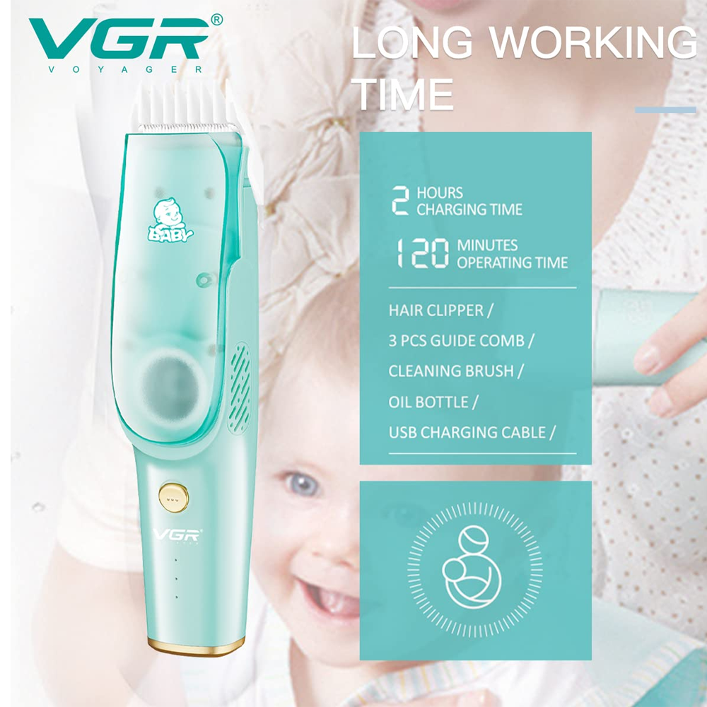 VGR V-151 Baby Vacuum Hair Clipper - Green