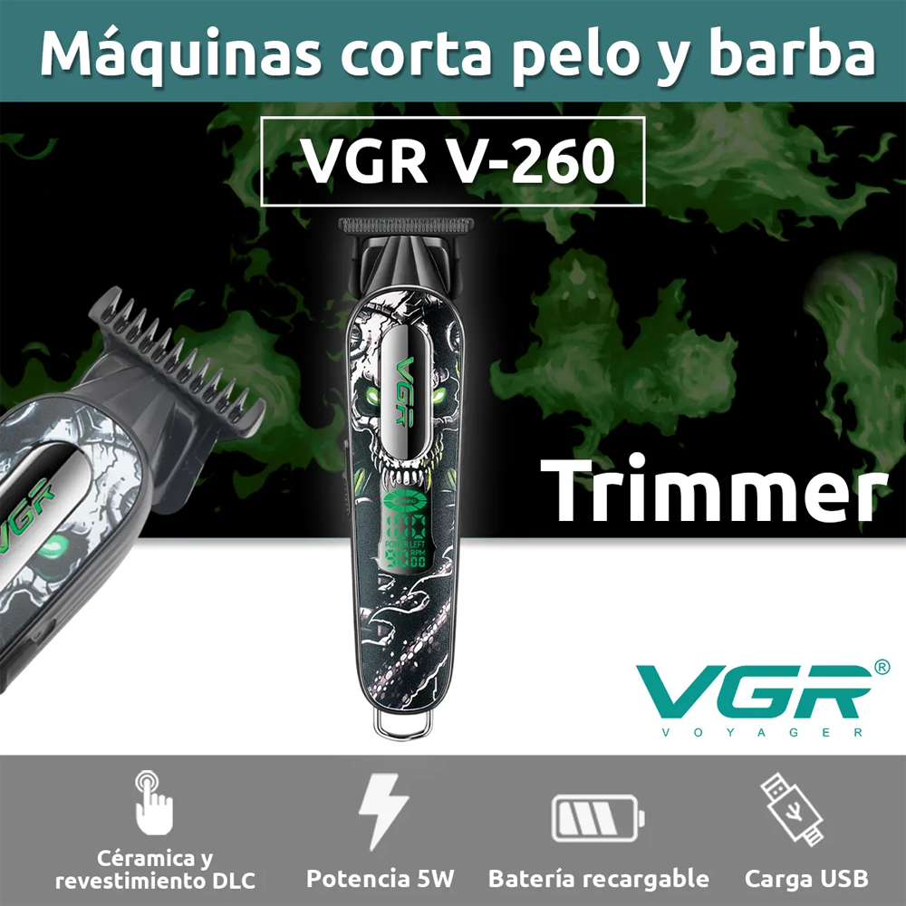 VGR V-260 Professional Hair Trimmer - Green