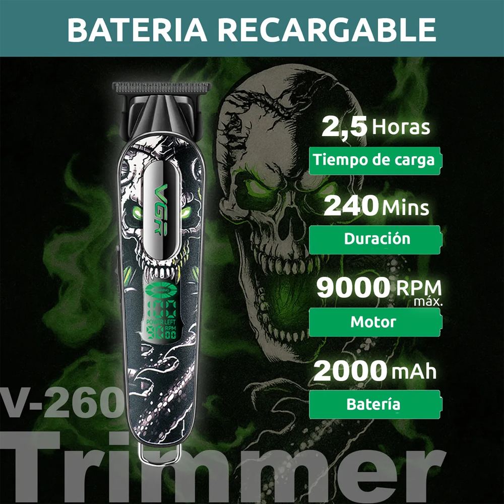 VGR V-260 Professional Hair Trimmer - Green