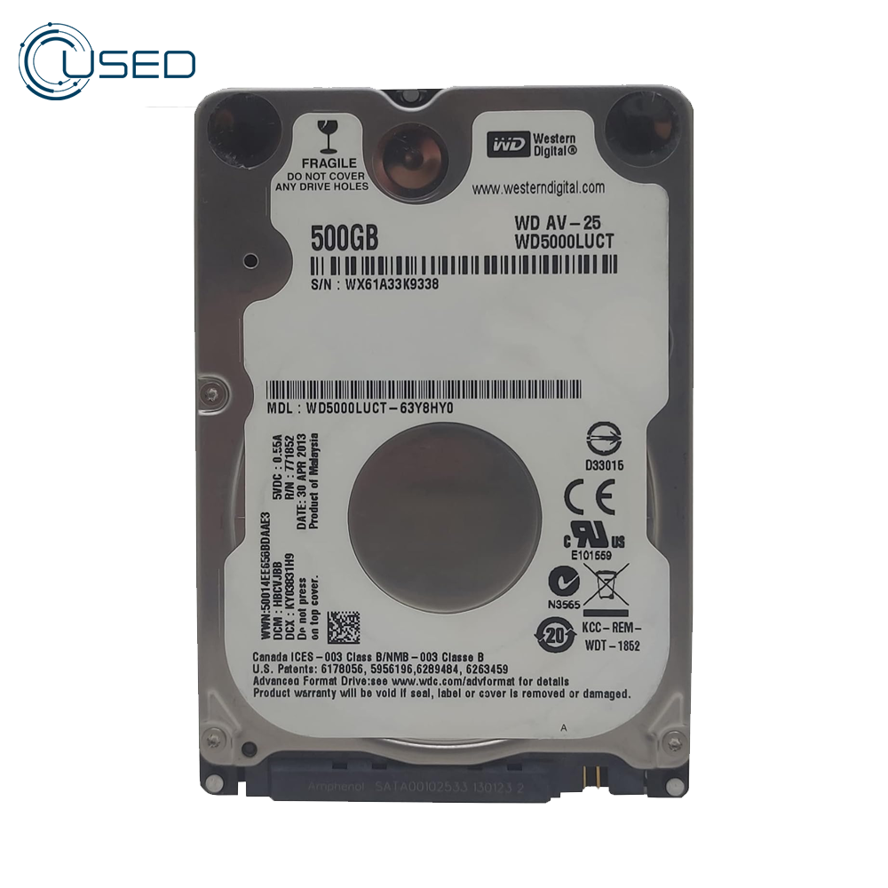 Western Digital 500GB 2.5 Inch Internal Laptop HDD (Original Used)