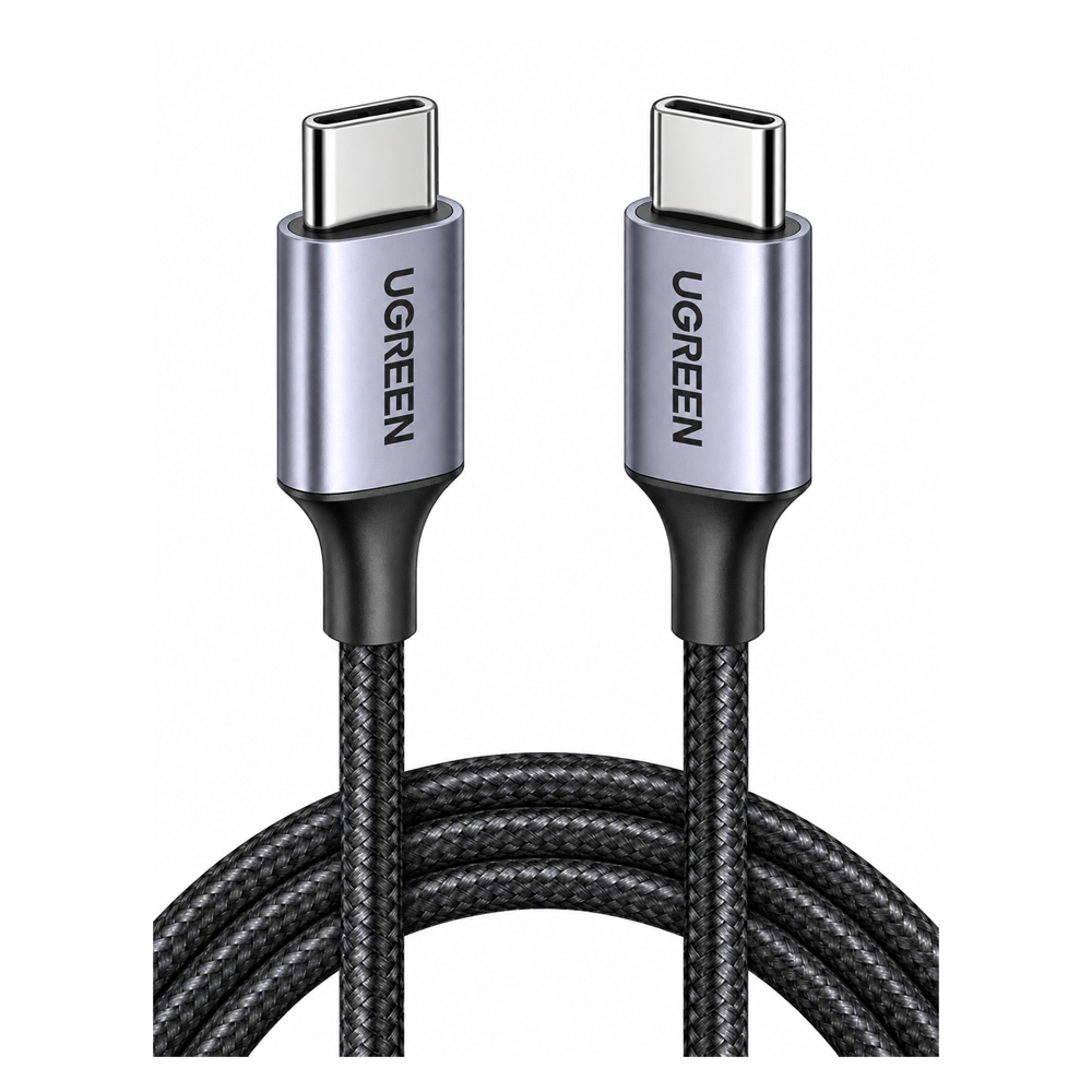 Ugreen US261 50150 60W Type-C to Type-C Round Cable 1m - Gray/Black