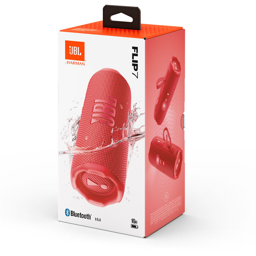 JBL Flip 7 Portable Waterproof Bluetooth Speaker – Red