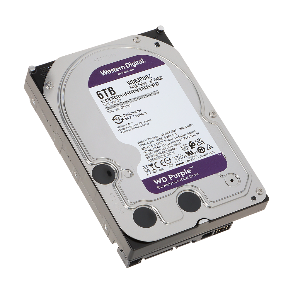 HDD Internal CCTV 3.5 Inch Western Digital Purple 6T (3Y)