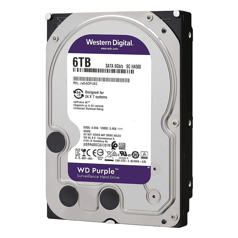 HDD Internal CCTV 3.5 Inch Western Digital Purple 6T (3Y)