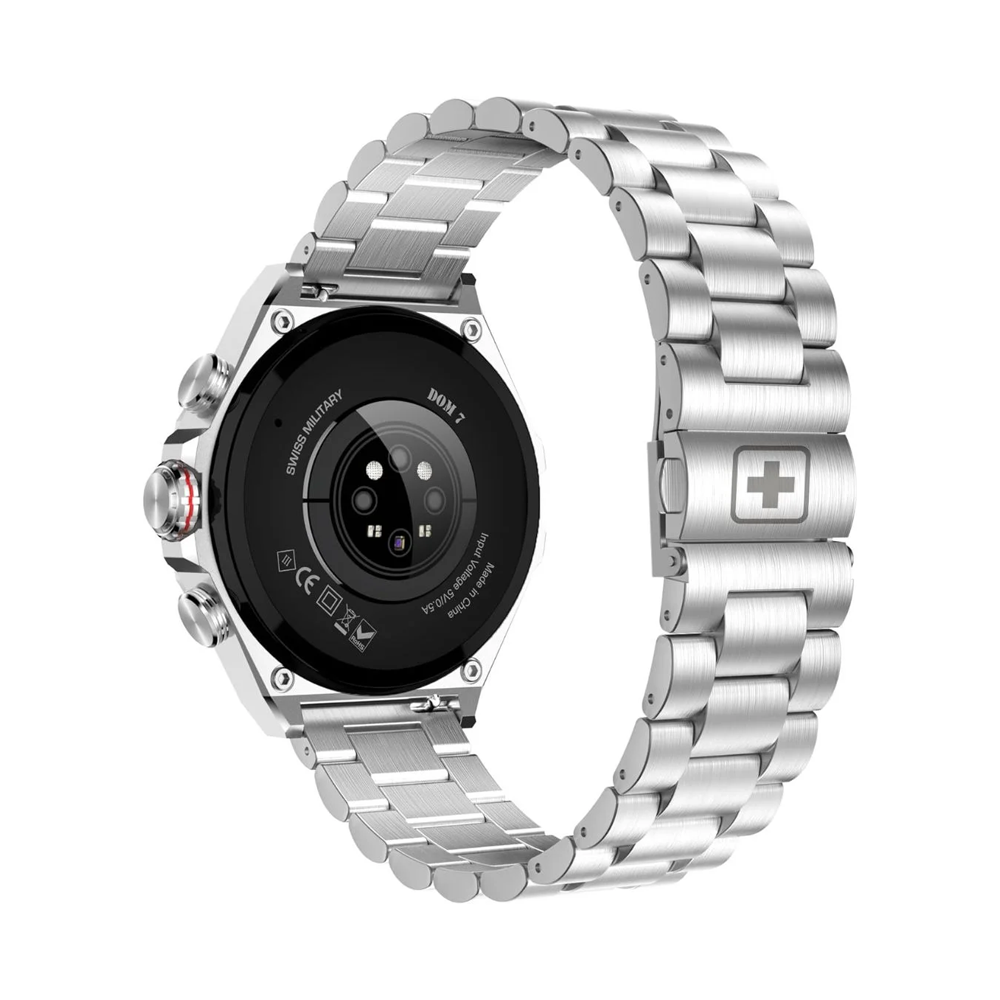 Swiss Military DOM 6 Smart Watch Silver Metal Case With Silver Metal Strap