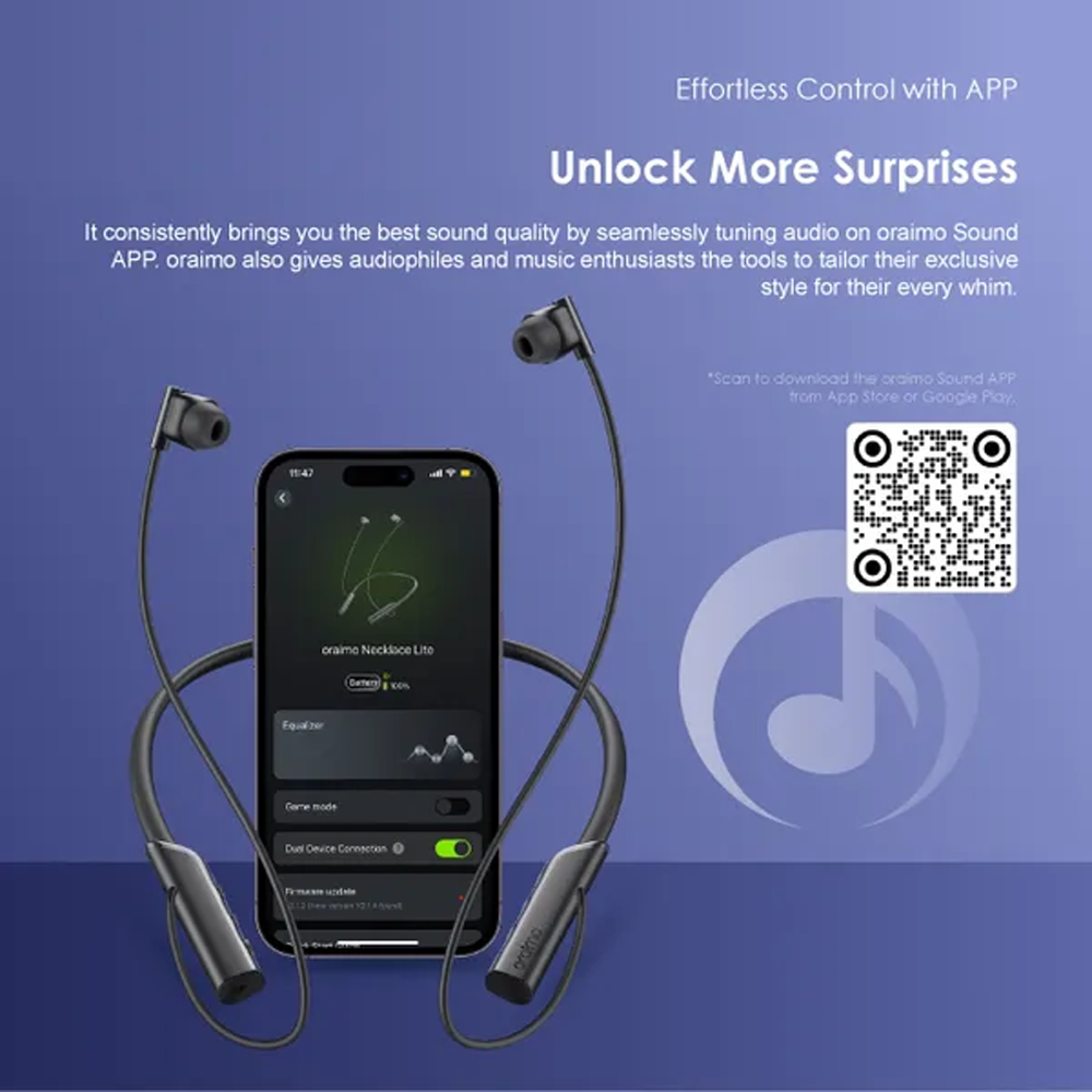 Oraimo Necklace Lite OEB-311 Bluetooth Earphone - Blue