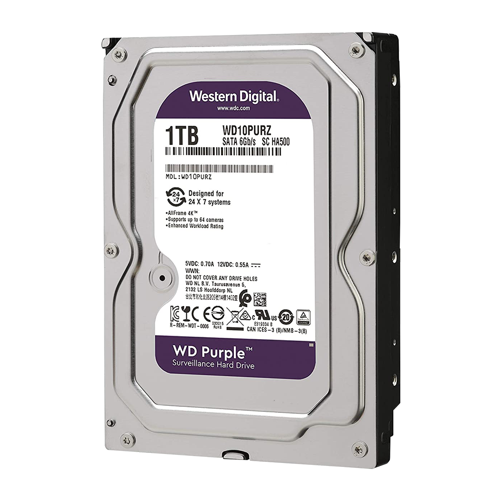 HDD Internal CCTV 3.5 Inch Western Digital Purple 1T (3Y)