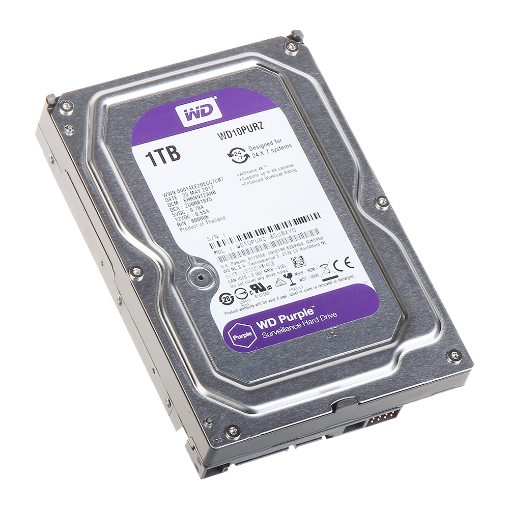 HDD Internal CCTV 3.5 Inch Western Digital Purple 1T (3Y)