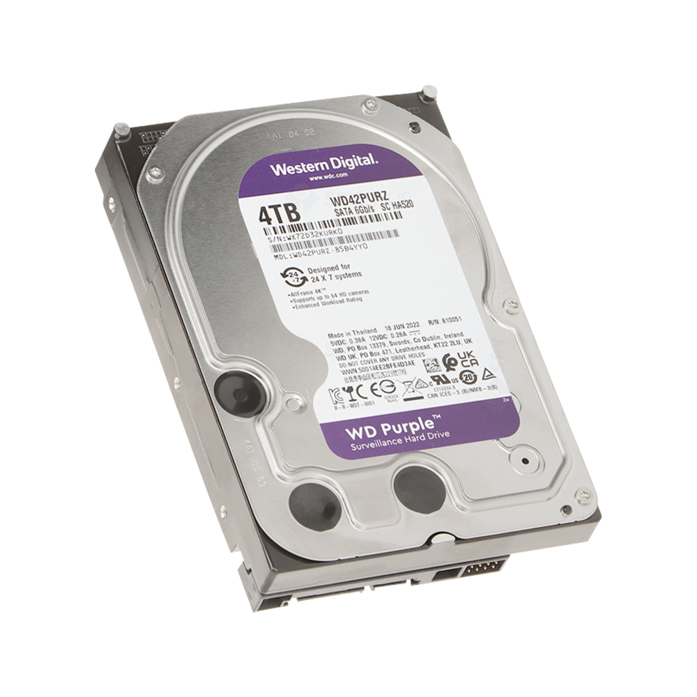 HDD Internal CCTV 3.5 Inch Western Digital Purple 4T (3Y)